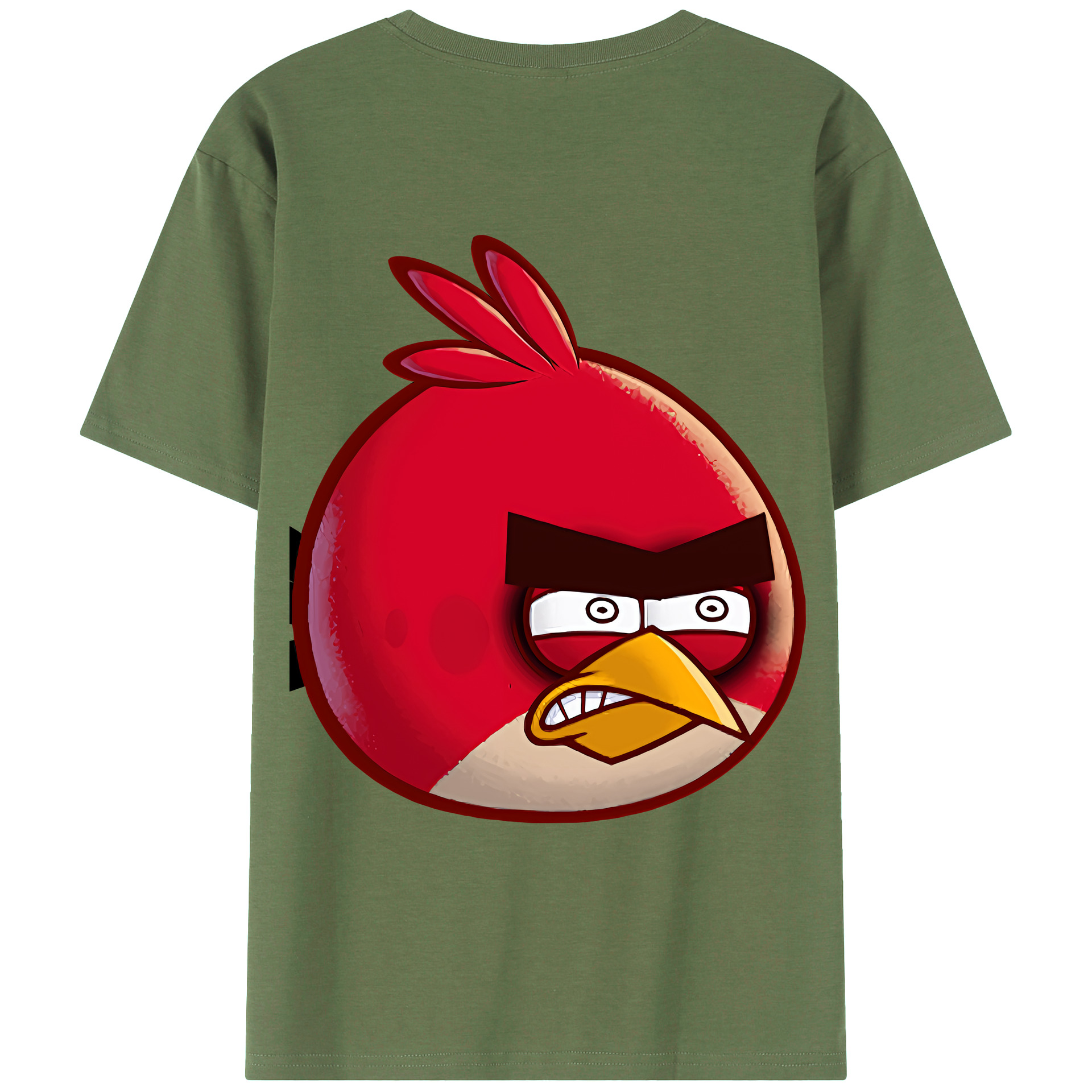 （画像用） Angry Birds アングリーバード 綿100％ メンズ半袖Tシャツ（バックプリント） 通気性